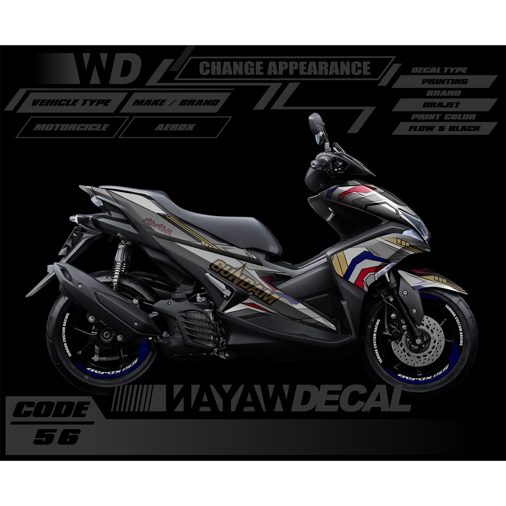 decal aerox striping aerox sticker motor
