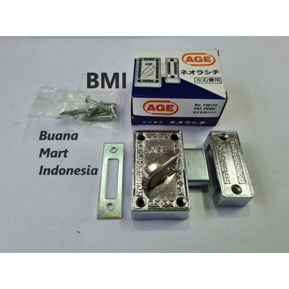 Grendel Slot Pintu Putih | Grendel Kunci Putar | Pengunci Kamar Mandi