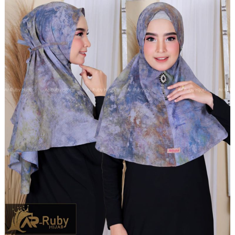PROMO  BERGO INSTAN MARYAM MOTIF TIE DYE BAHAN DIAMOND