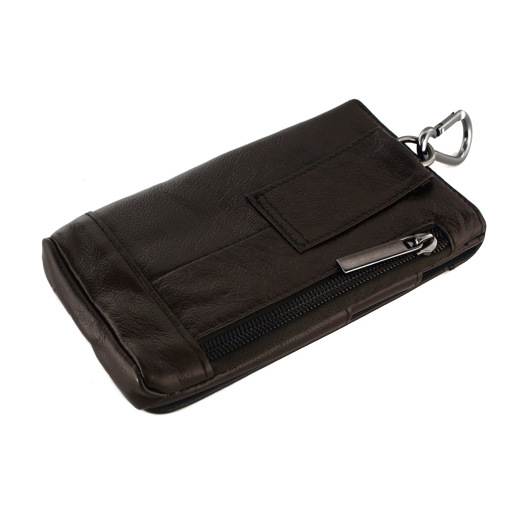 TOKOKOE - Dompet Sarung HP Handphone - Bahan Kulit Sapi Asli - Clinford 208 Coklat