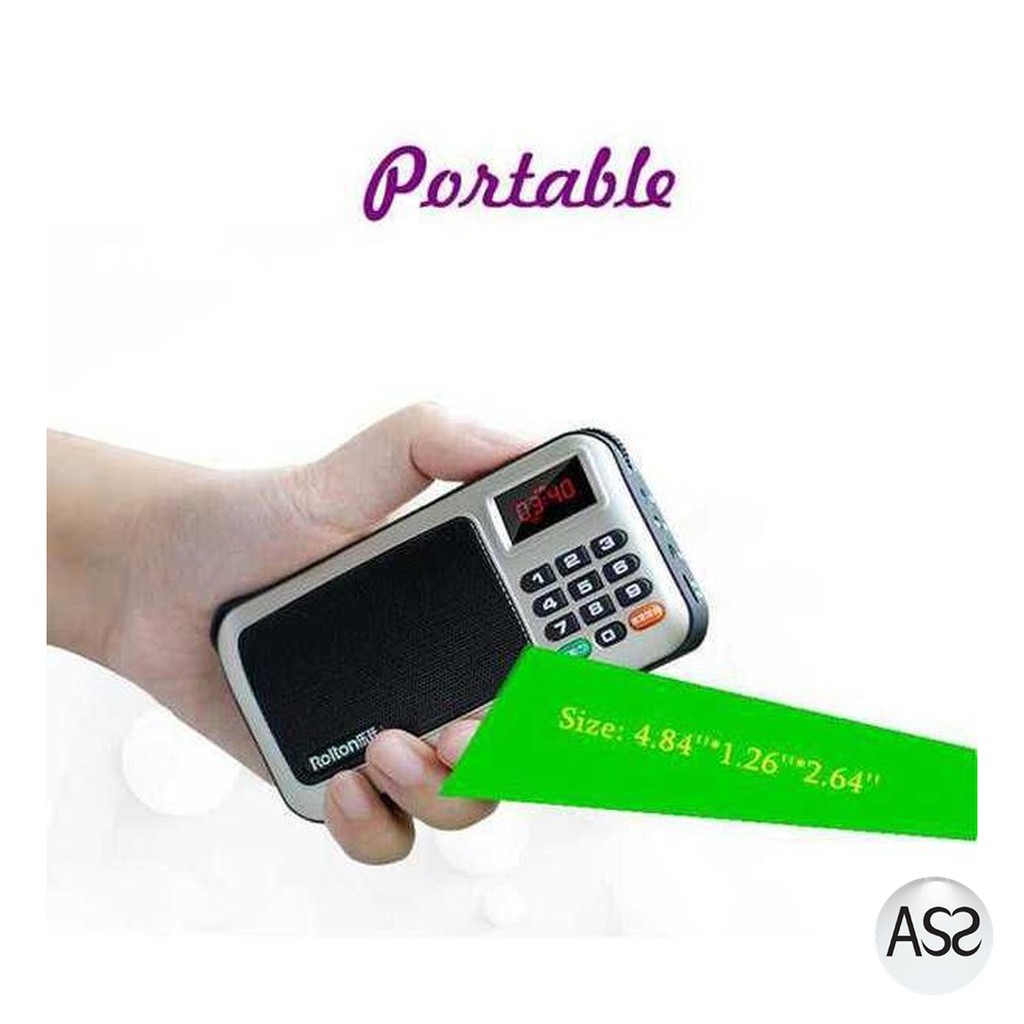 ASS Shop - Rolton W405 Portable FM Radio Player TF Card - W405