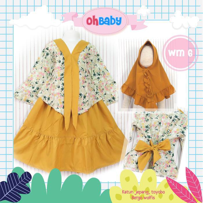 Set Kebaya Modern Anak Orange Syari Oh Baby