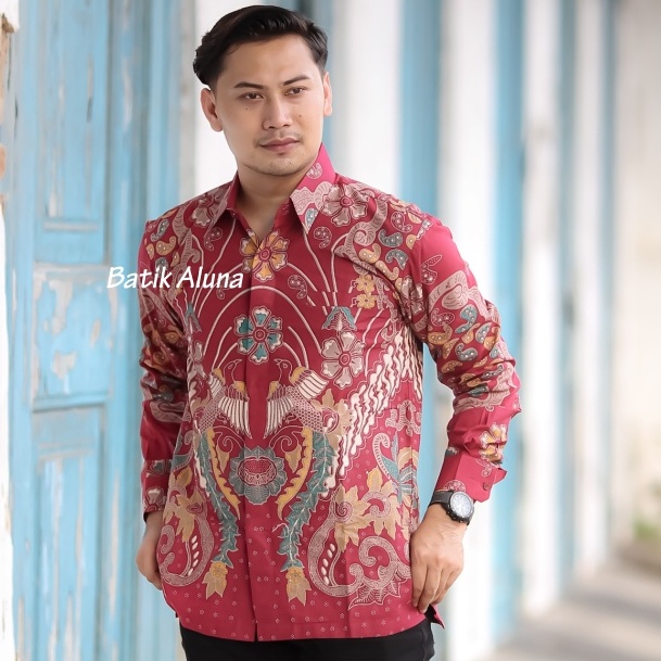 Batik pria lengan panjang Kemeja Atasan Baju batik pria laki laki lengan panjang premium cowok solo