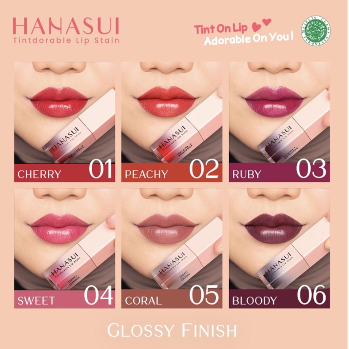 BPOM ORI HANASUI Tintdorable Lip Stain - Lip Tint Berfungsi Melembabkan Bibir