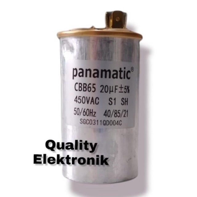 CAPACITOR KAPASITOR 20uf 30uf +5% 450VAC CBB65 merk PANAMATIC