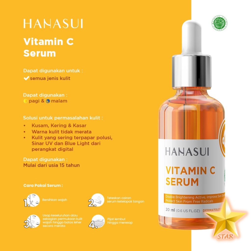 ORIGINAL HANASUI SERUM WAJAH VITAMIN C / COLLAGEN / ANTI ACNE / WHITENING GOLD 20 ML