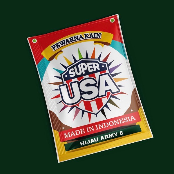 Wantex Super Pewarna Jeans Pakaian USA HIJAU ARMY SURGA Tie Dye Baju Sumbo Sumba Kain Wantek Jumputa