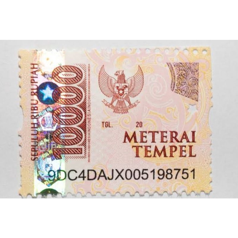

Perangko Materai 10.000 Aseli 100% Kantor pos