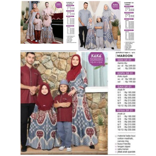 SARIMBIT KEKE HUMAIMA SR01 MAROON: GMS sz 0