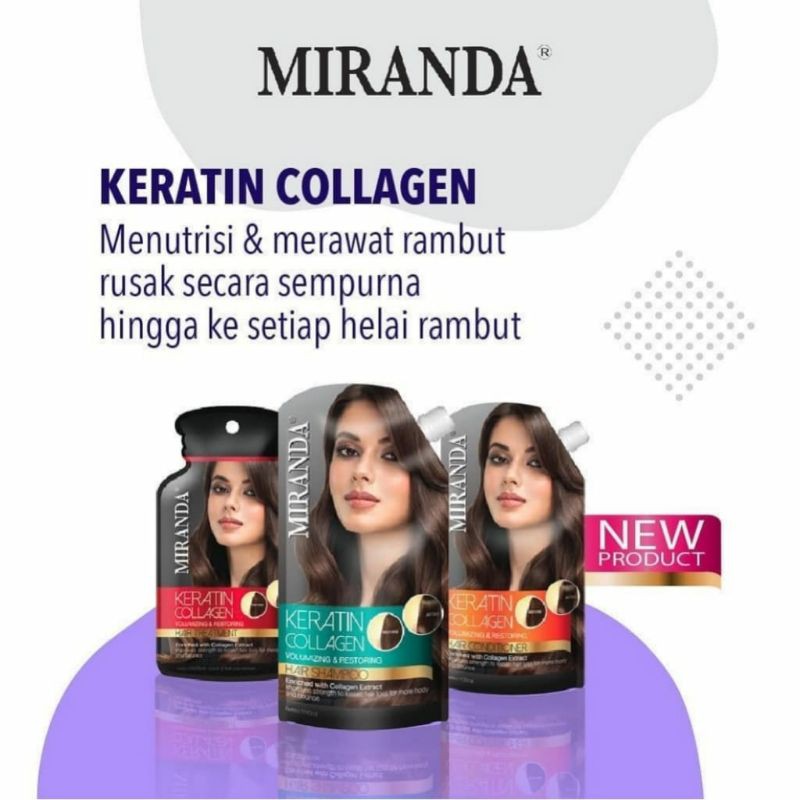 MIRANDA Keratin Collagen Hair Treatment 2 x 25 ML | Hair Mask | Masker Rambut Rusak