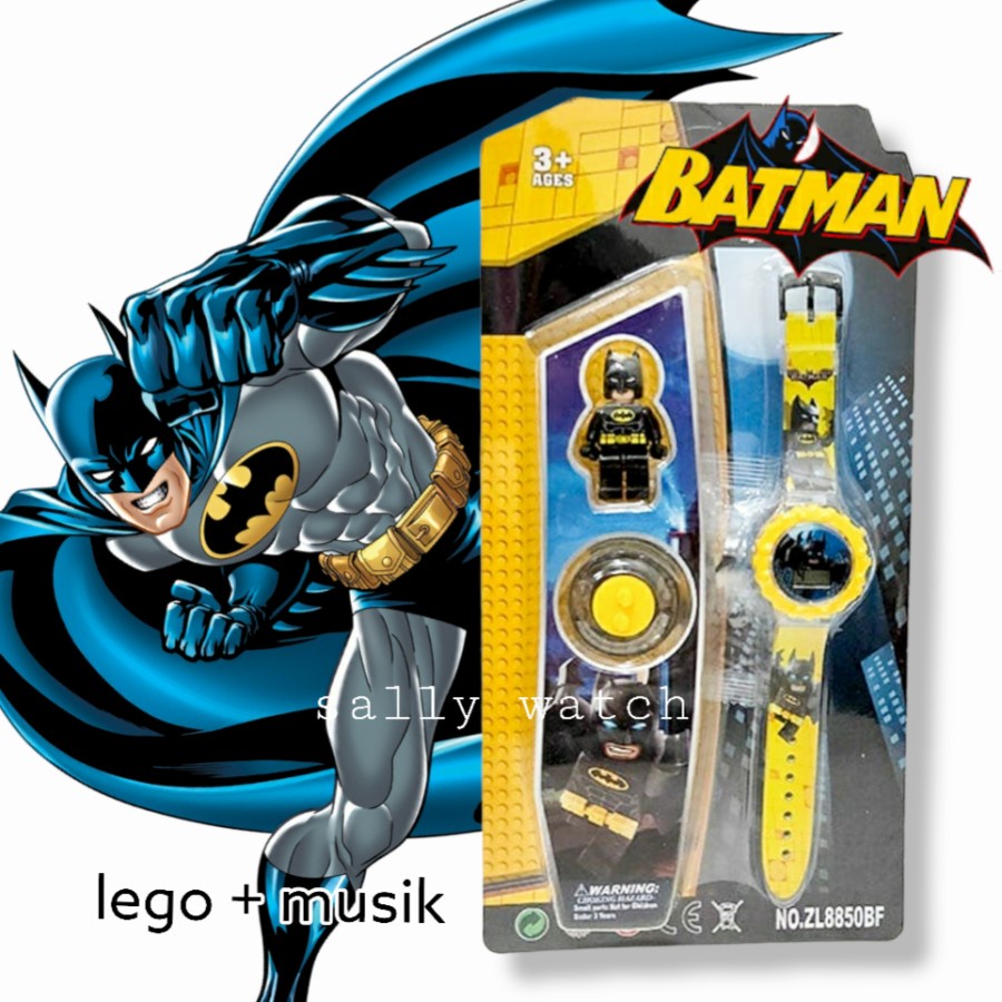 Jam anak digital batman ada lampu musik
