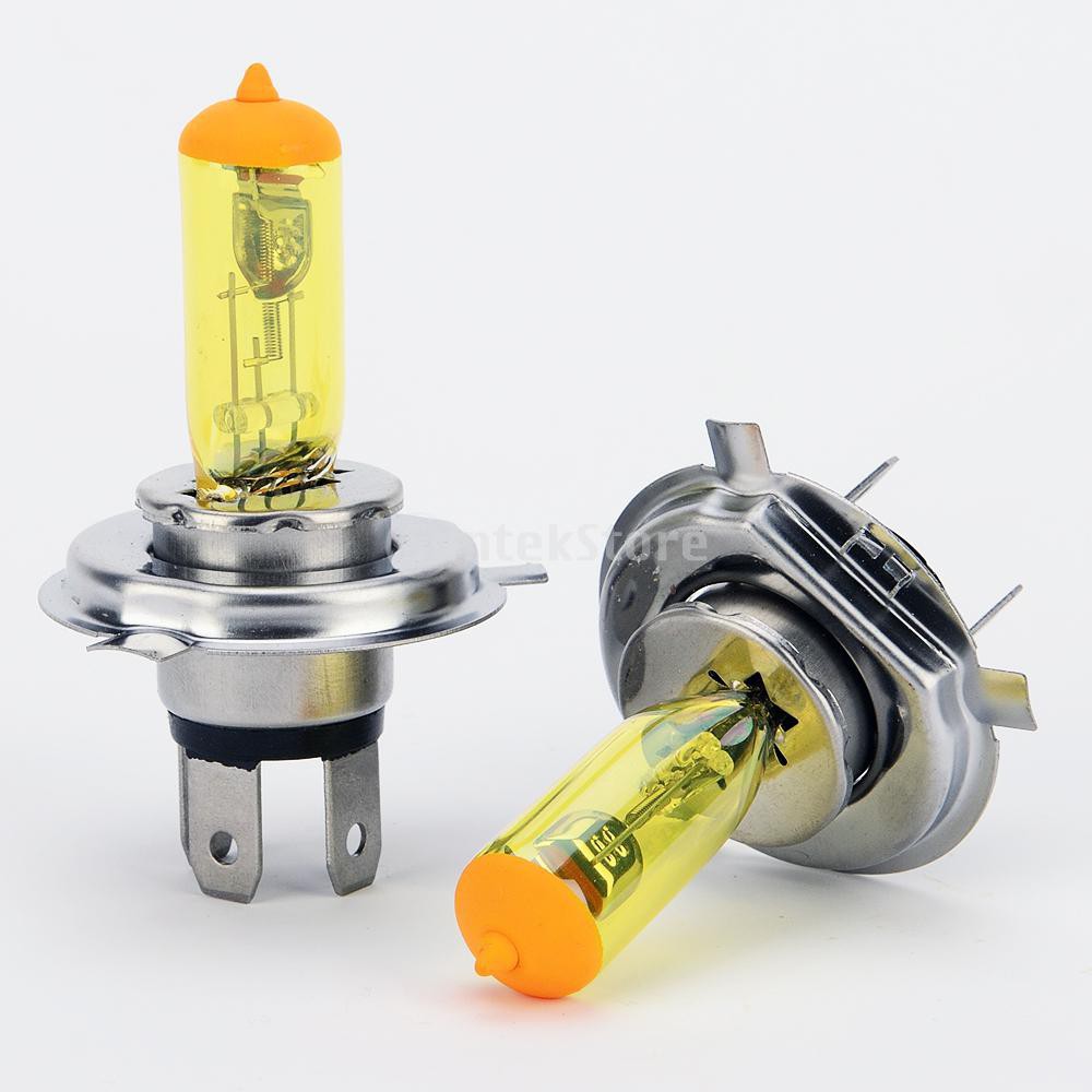 2Pcs Lampu  LED  H4 DC 12V 100W Warna  Kuning  untuk Headlight 