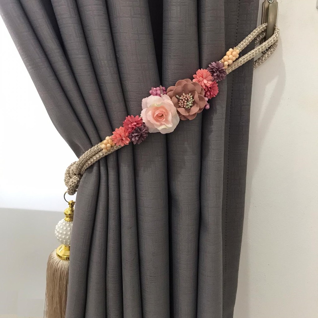 Tali Gordyn Rumbai Tassel Bunga Mewah - Tali Gorden Mewah Aksen Bunga