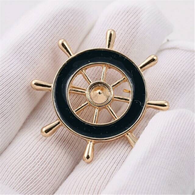 BROS JANGKAR ANCHOR BROOCH KEMUDI KAPAL