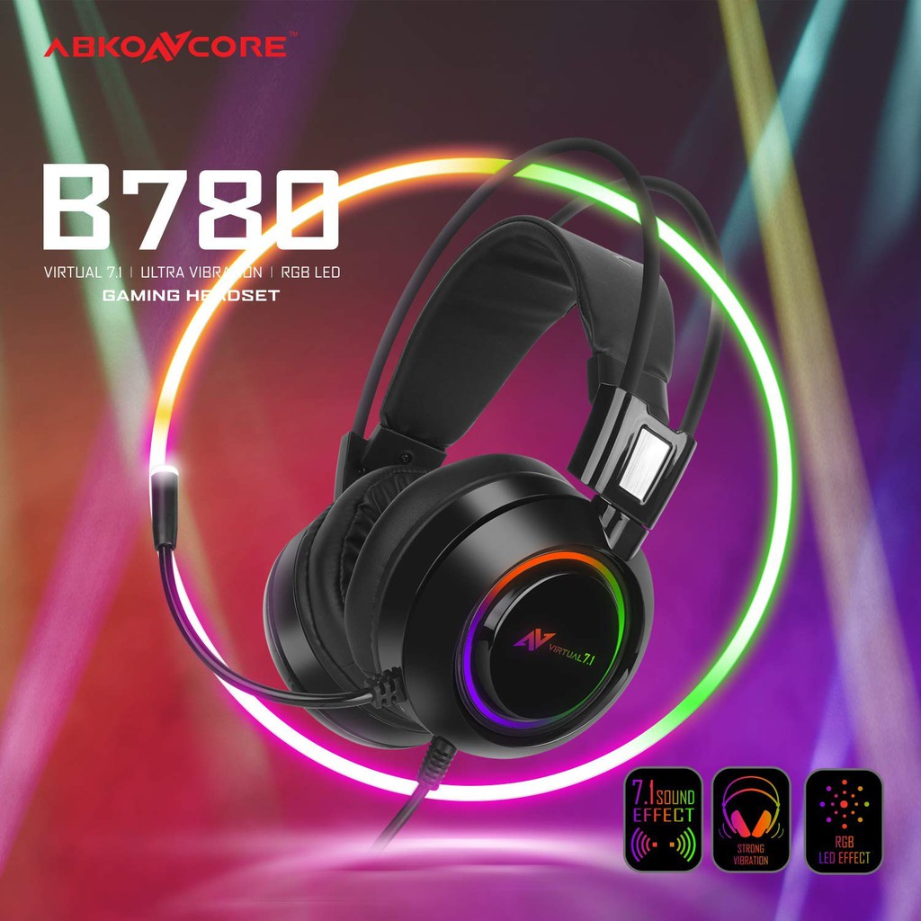 ABKONCORE B780 RGB VIRTUAL 7.1 GAMING HEADSET ULTRA VIBRATION RGB LED