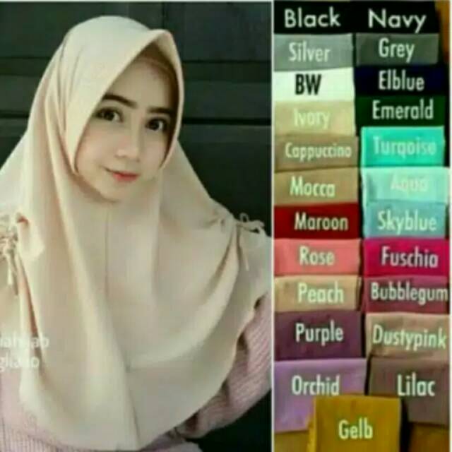 Jilbab instan serut pinggir kanan kiri