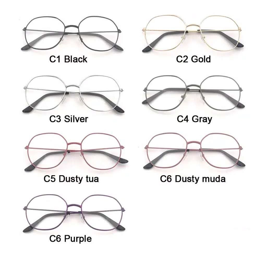 FYGALERY SURABAYA  K702 Kacamata Fashion Wanita Anti Radiasi Sunglasses Frame Transparan