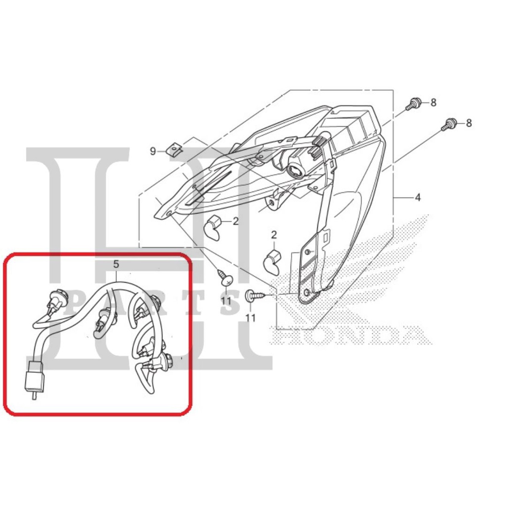 SOCKET COMP TAILLIGHT PITING PITTING LAMPU BELAKANG VARIO 125 150 OLD LED 33750-KZR-601 ASLI ORIGINAL AHM HGP HONDA