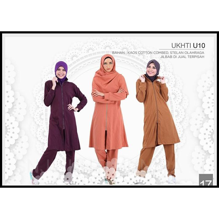 ULEE SETELAN OLAHRAGA/BAJU OLAHRAGA BUSUI/BAJU OLAHRAGA MUSLIM/ORI UKHTI - COKELAT MUDA, S 44JG