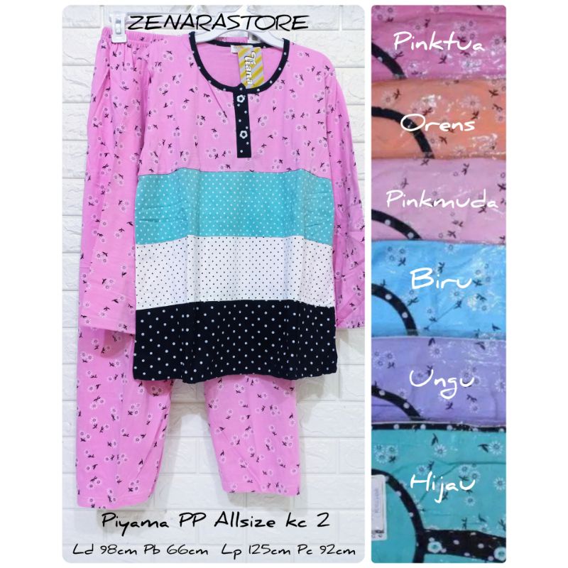 Piyama pp Allsize standar dewasa Tiana Lorita by sofie babydoll lengan panjang celana panjang baju t