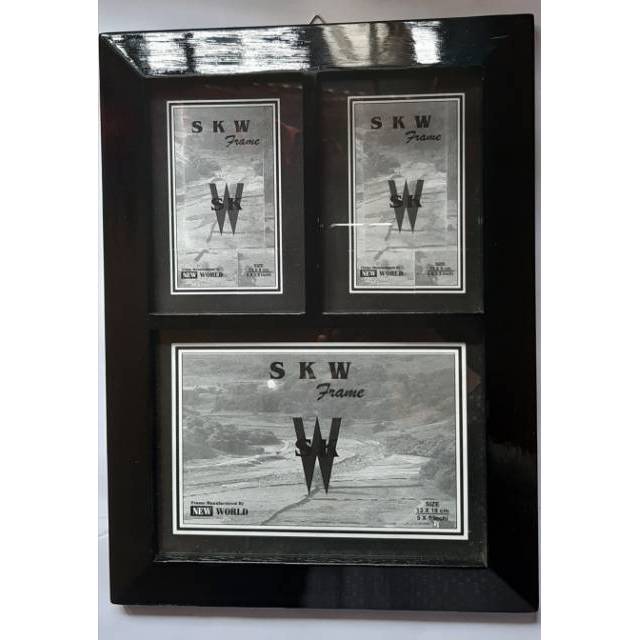 Bingkai frame foto kolase KAYU 5R 2in1 dan 3in1 gantung hias