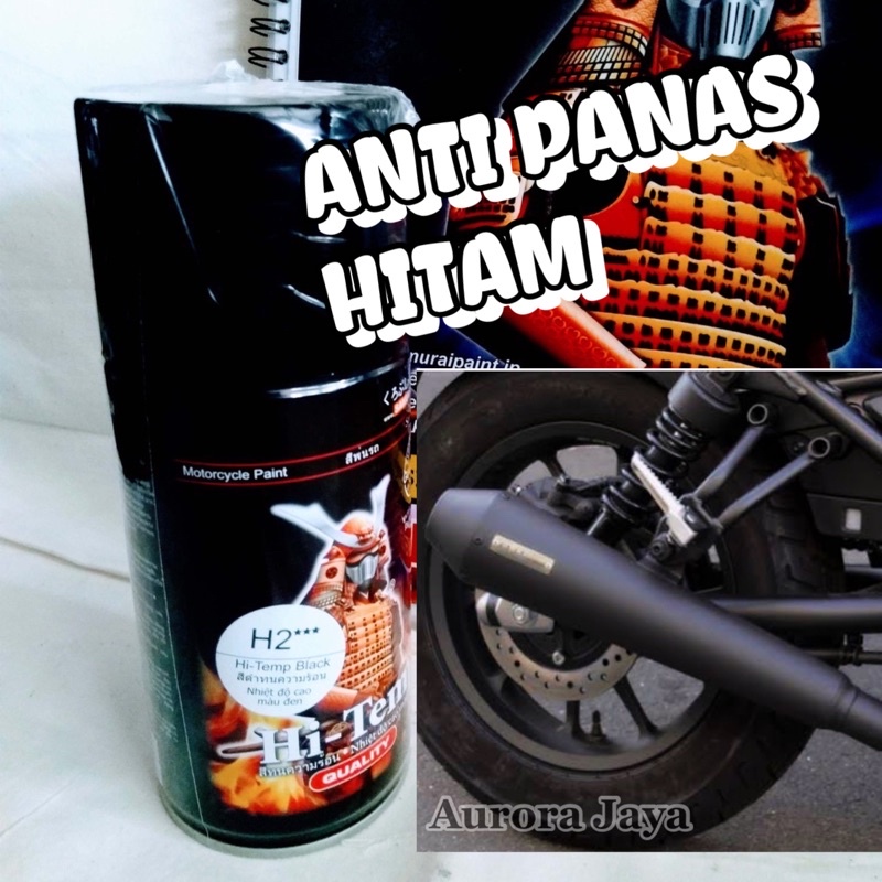 Pilox Samurai Hi Temp Black H2 ANTI PANAS Hitam Doff 300ml utk Knalpot Mesin Kompor Cat Pilok Hitemp