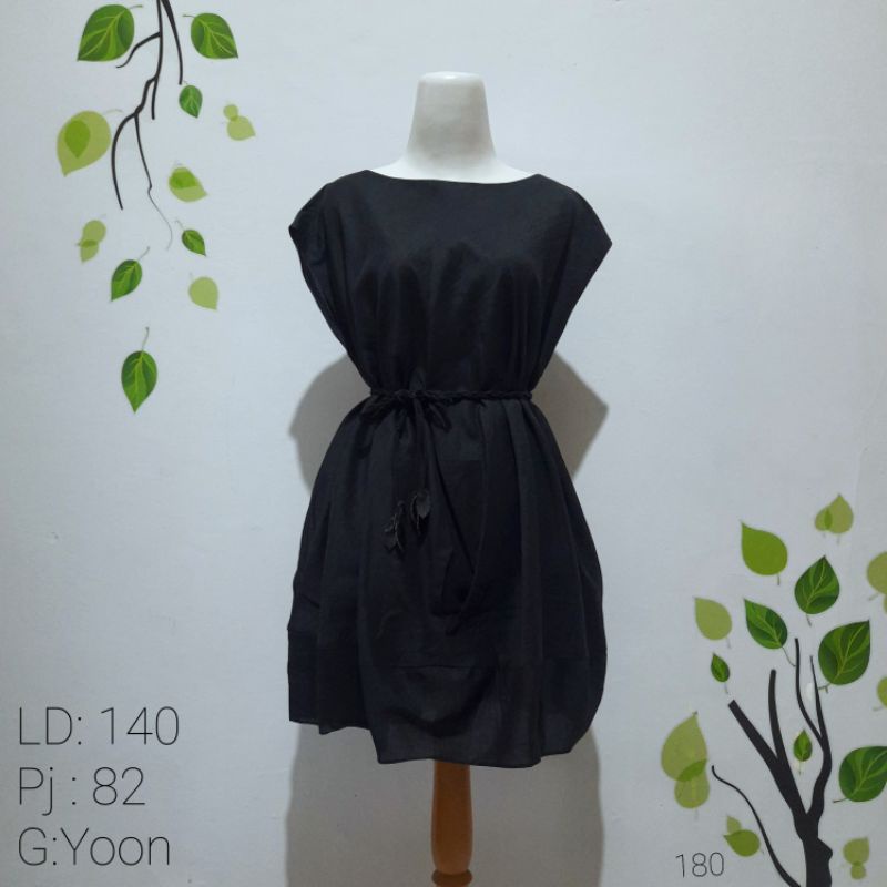Preloved tunik dress vintage jumbo hitam polos