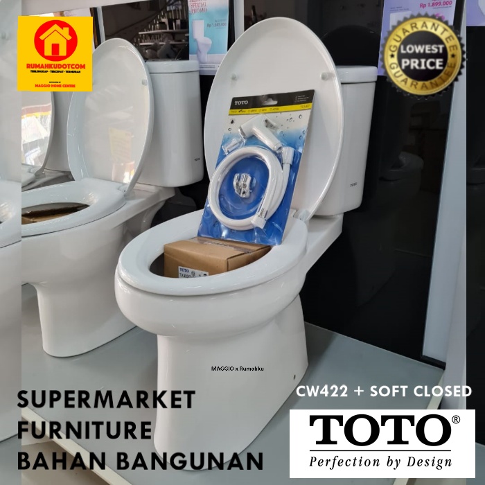 KLOSET DUDUK TOTO KOMPLIT SET DENGAN JET SHOWER - KLOSET KAMAR MANDI TOTO - KLOSET TOTO - CW422 SET 