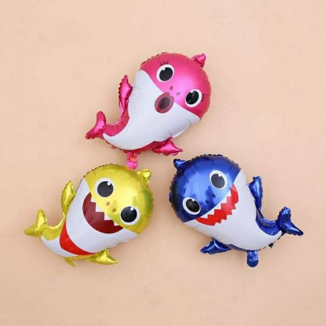 Balon Foil Karakter Baby Shark / Balon Ultah Baby Shark ukuran Jumbo