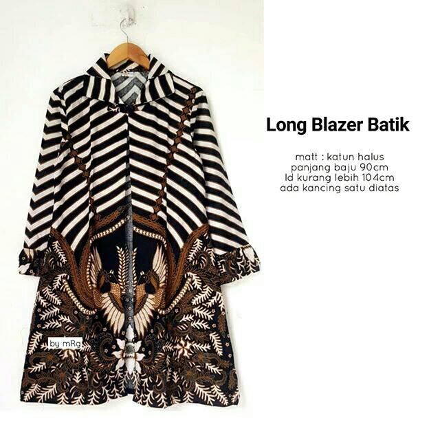 Long Blazer Terbaru/Blazer Batik Modern/ Tunik Batik Terbaru
