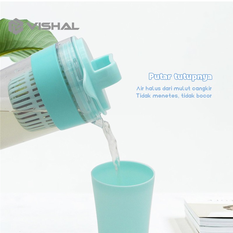 VISHAL Teko Air Panas Dan Dingin Set Dengan Cangkir Plastik Teko Pitcher Water Water Jug Infused VS