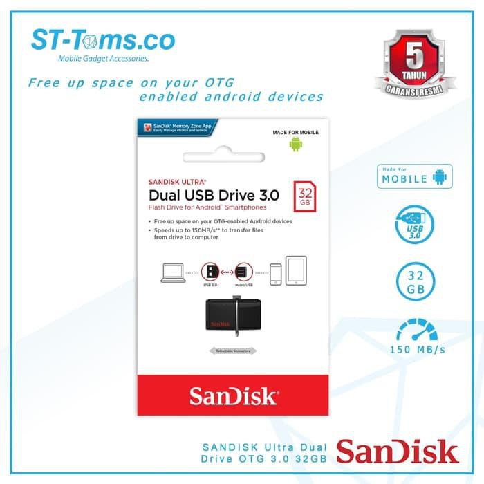 Dijual SANDISK Dual Drive OTG 32GB SDDD2-032G-GAM46 Murah