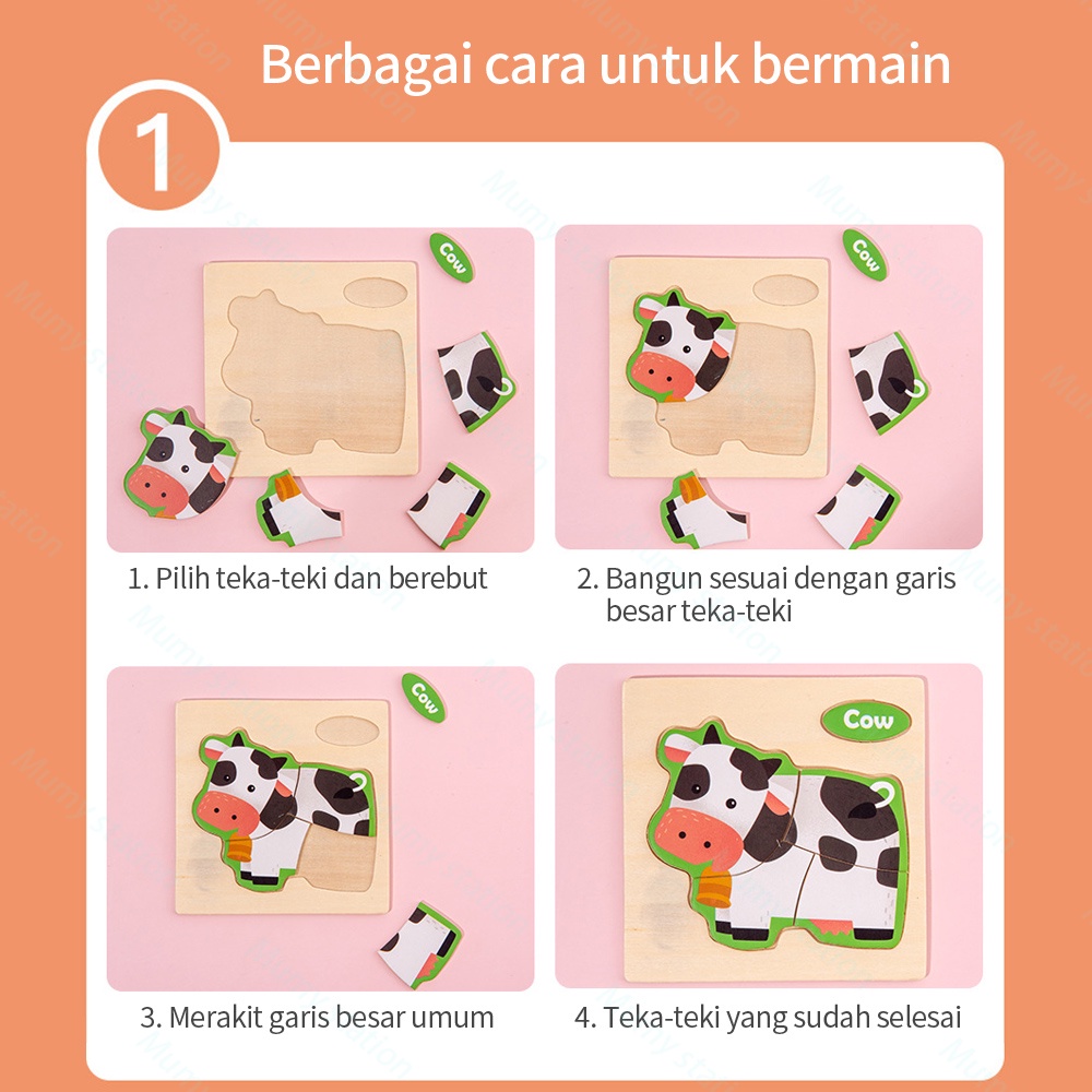 Mumystation Mainan Edukasi anak Puzzle Kayu Jigsaw Lucu Murah Wooden Toys