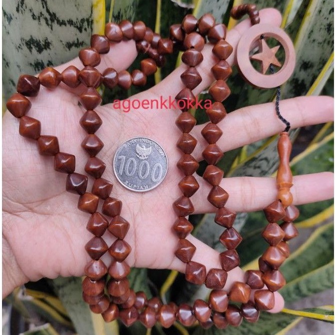 8,5 mili Tasbih 99 wajik bulan bintang coklat kokka kaokah