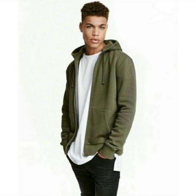 h&m olive green hoodie