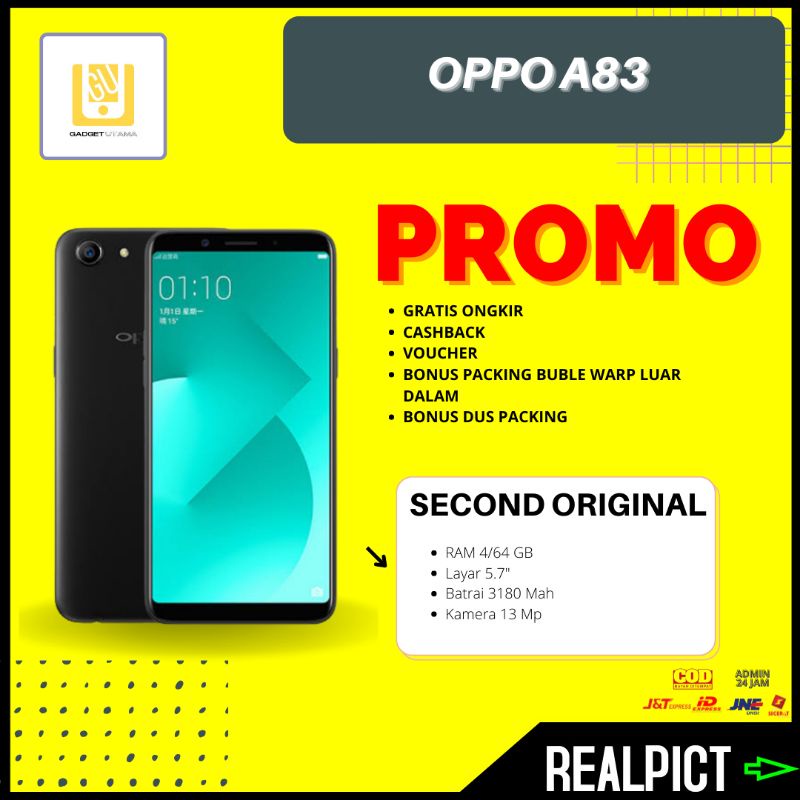 HP Handphone Murah Oppo A83 Bekas Second Ram 3/32 2/16 Layar Lebar Nominus Mulus