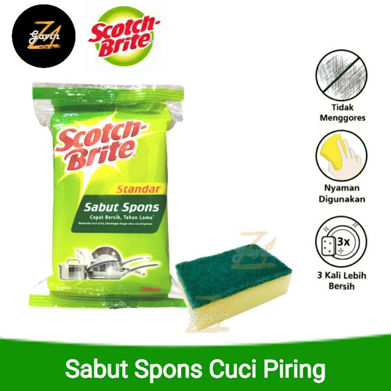 (COD/Free ongkir) Spon Scotch brite asli tebal cuci sabut serbaguna