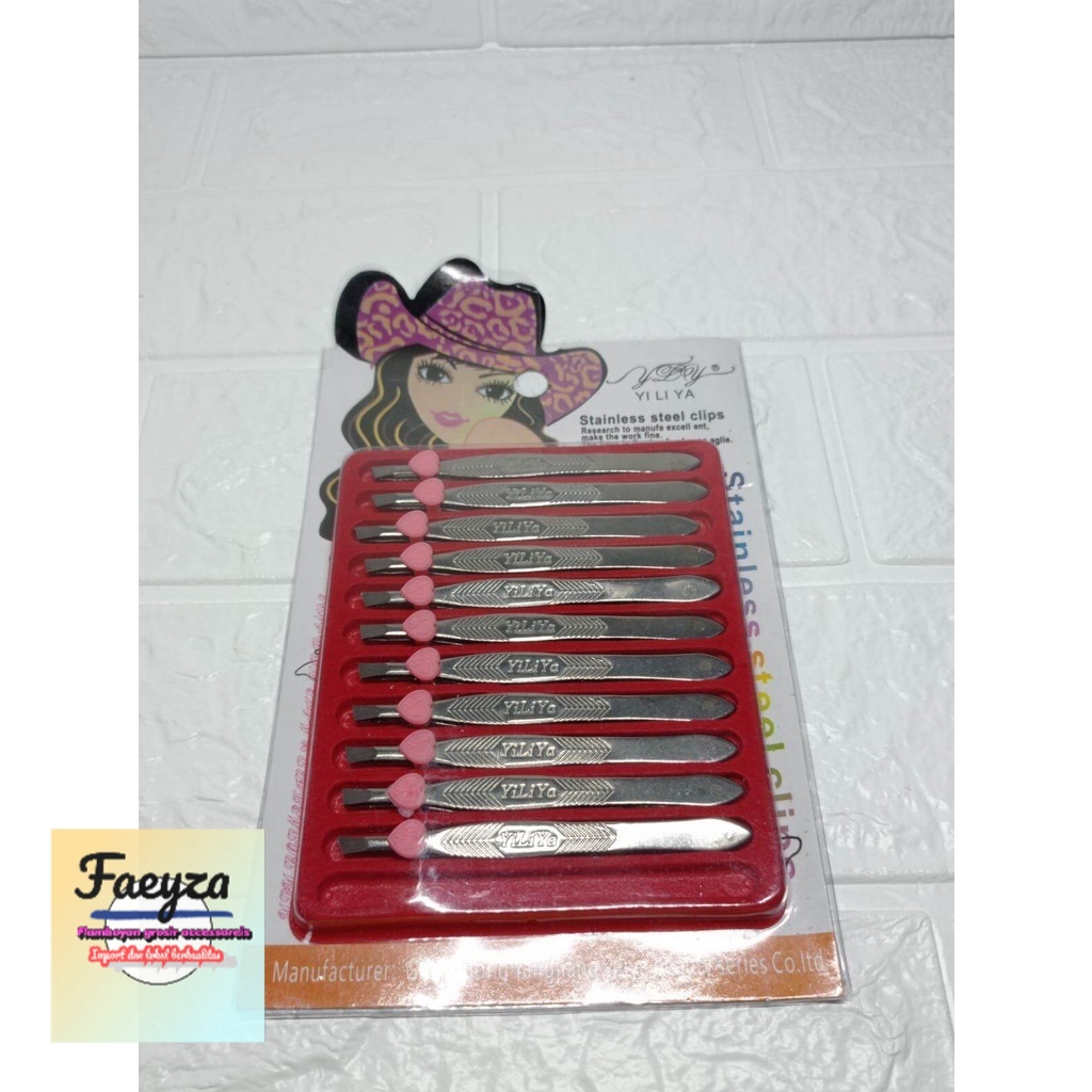 grosir pinset silver 12 pcs miring grosir