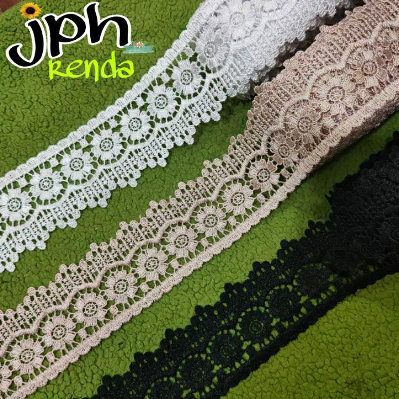 RENDA BORDIR GIPER GUIPURE GIVER LEBAR 6CM HARGA PER ROLL