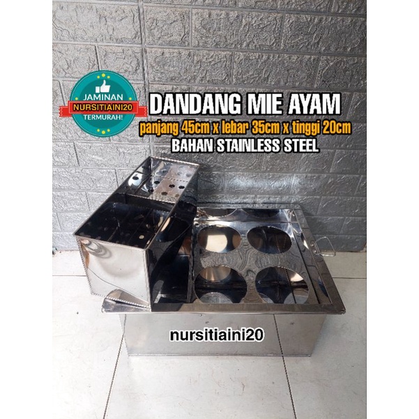 Dandang mie ayam - Panci kotak mie ayam bakso / Dandang mie ayam 4 lubang kuah / Tong mie / Panci mi