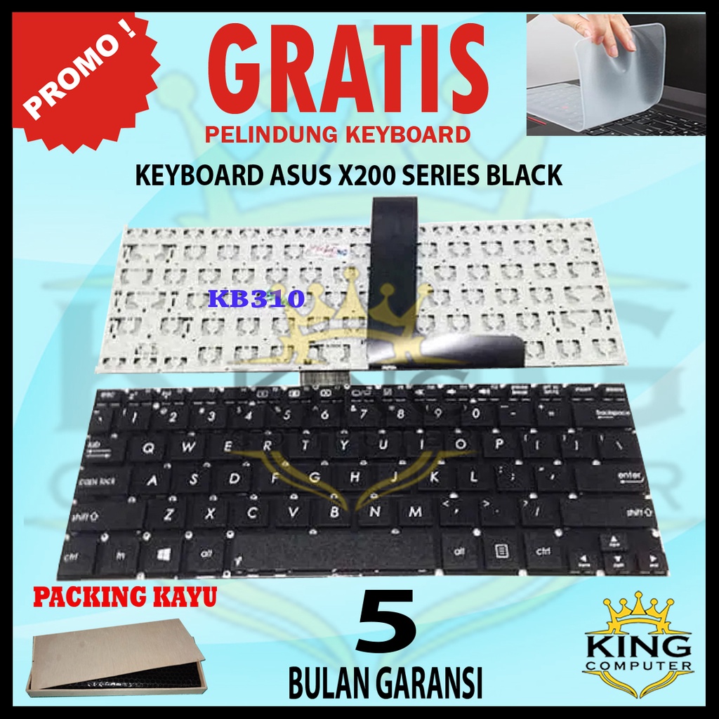 Keyboard Asus VivoBook X200 X200CA X200MA X200LA F200CA F200MA Hitam FREE KEYBOARD PROTECTOR