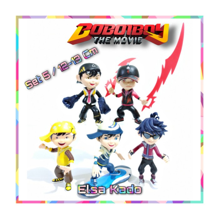 Action Figure Boboiboy Set Mainan topper Cake Halilintar Tanah Angin - SET 5 murah Berkualitas