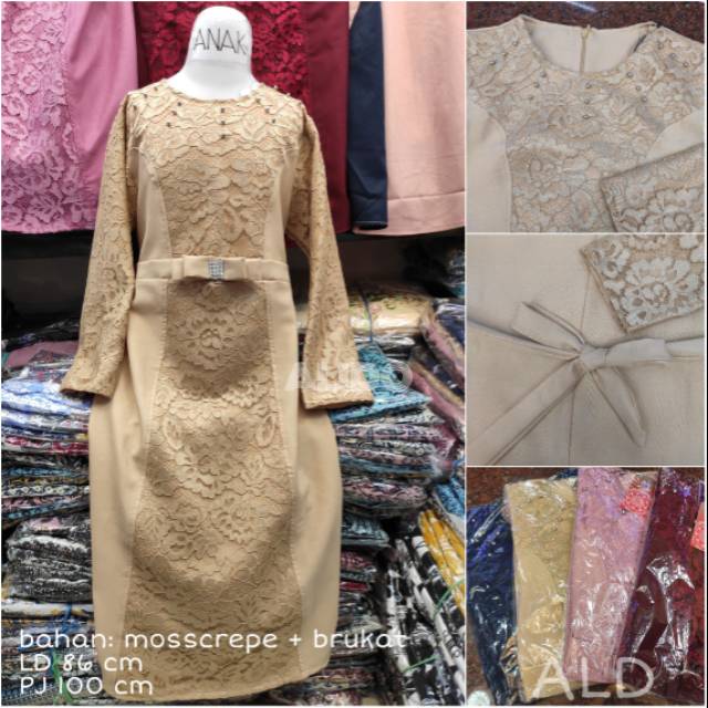 Gamis Brukat Anak 8006 / Gamis Anak / Gamis Brukat Glitter Anak / Gamis Brukat anak