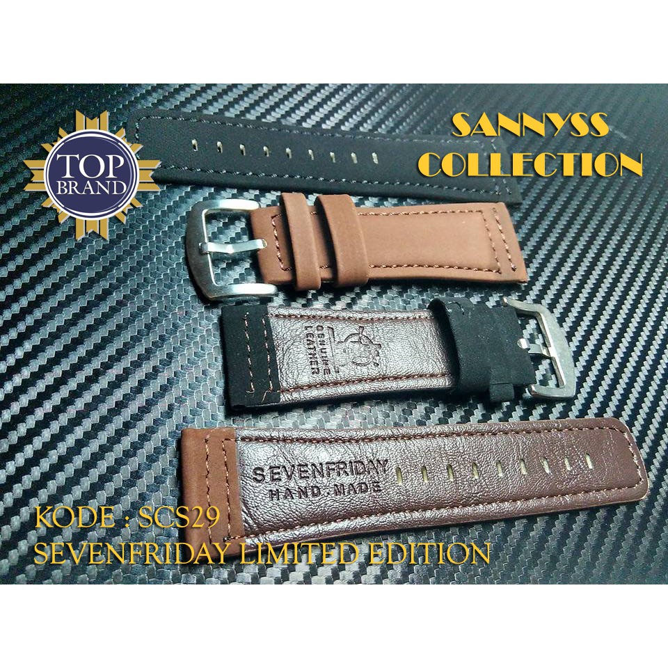 STRAP TALI JAM SEVENFRIDAY KULIT LIMITED EDITION COKLAT - HITAM