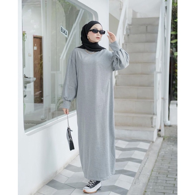 SAVINA DRESS - LONG DRESS PUFF - GAMIS PLAIN  F5