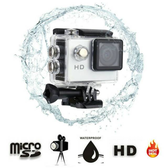 Action Camera A7 Sportcam/Helmet Waterproof 1080P Wide Angle Layar LCD