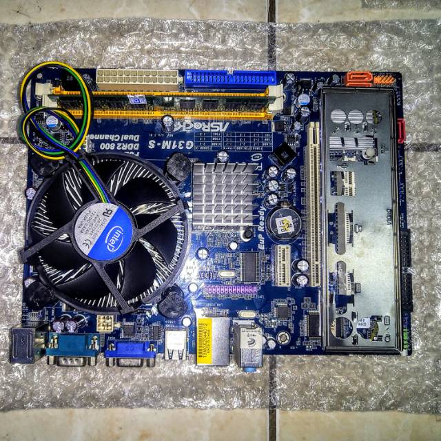 Paket mainboard lga g31 prosesor core 2 duo E8500 ram 2gb fan