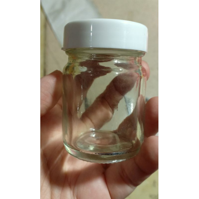 botol balsam balsem cream pot kaca beling 50ml cincau wadah jar kecil antik baru 60ml sambal bumbu