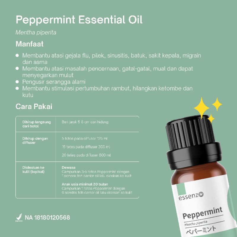 Peppermint Essential Oil / Essenzo Peppermint