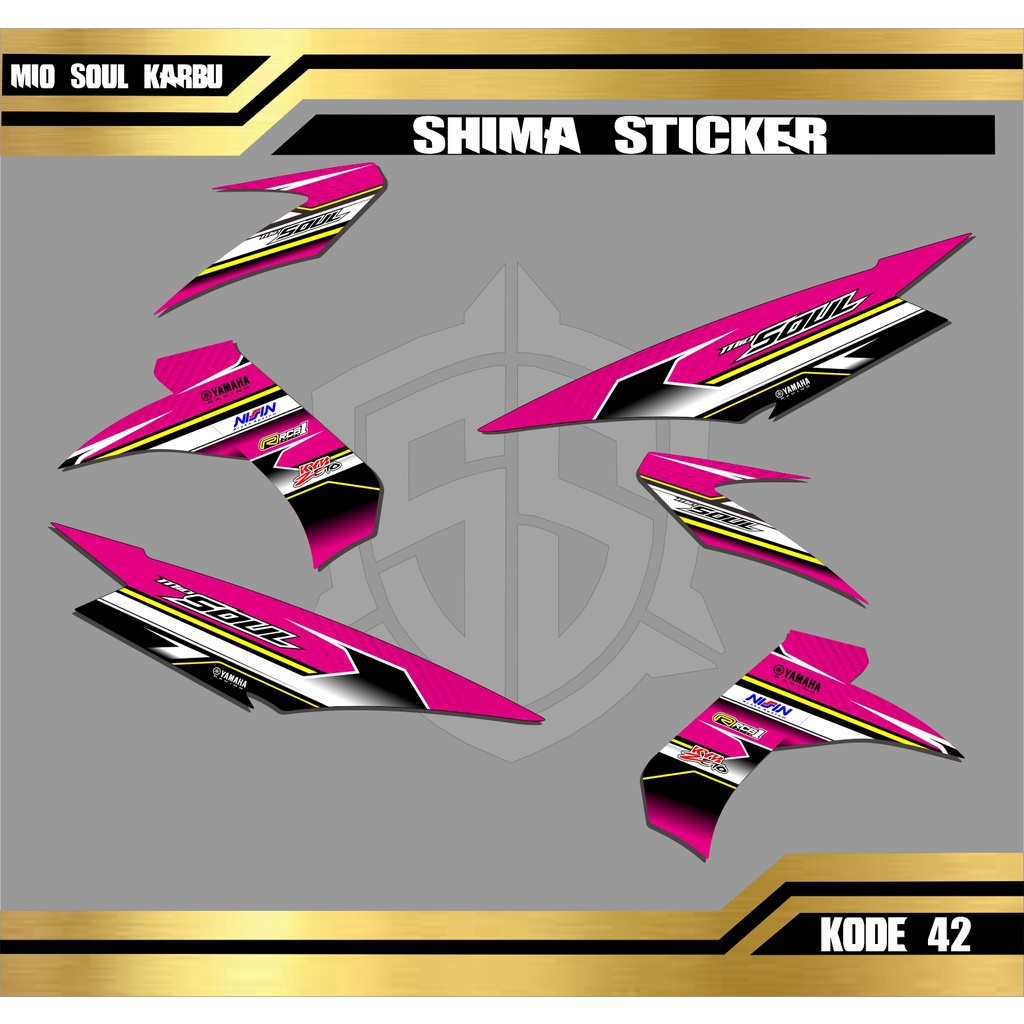 Stiker Striping Mio Soul Karbu Sticker Striping Variasi List Yamaha Mio Soul Karbu Kode 42 - 46